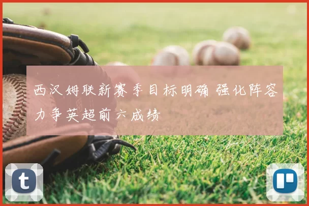 西汉姆联新赛季目标明确 强化阵容力争英超前六成绩